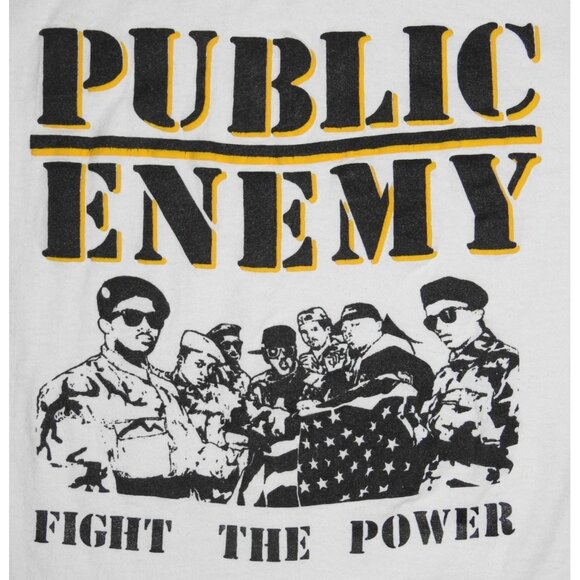 Vintage 80s Public Enemy "Fight The Power" Single Stitch T-Shirt Size XL - Picture 2 of 8